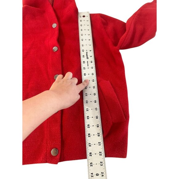 Rare 60s 70s Sweater Hoodie Japanese Style Red Size M/L Handmade Snap Button - Picture 10 of 16